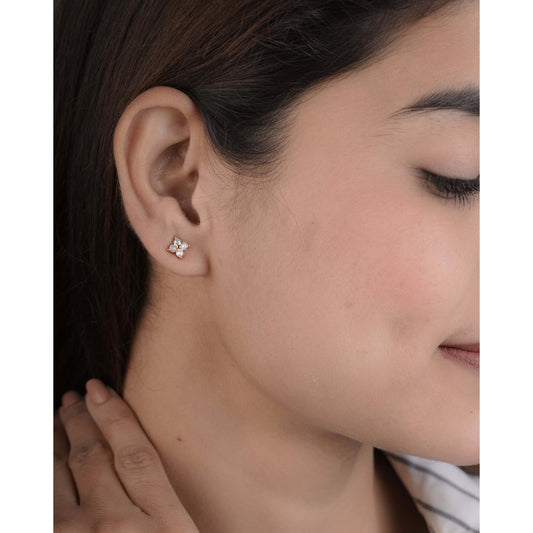 BUY 1 GET 1 FREE -American Diamond rose gold fancy Earrings . - Earrings - Belleza Jewels
