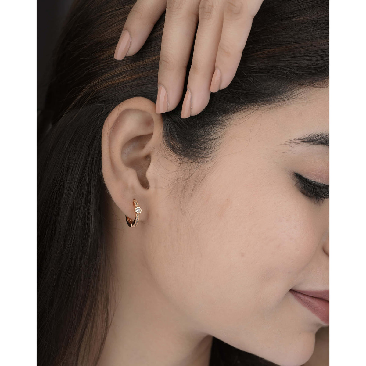 BUY 1 GET 1 FREE -American Diamond Rose Gold Fancy Delicate Bali - BALI - Belleza Jewels