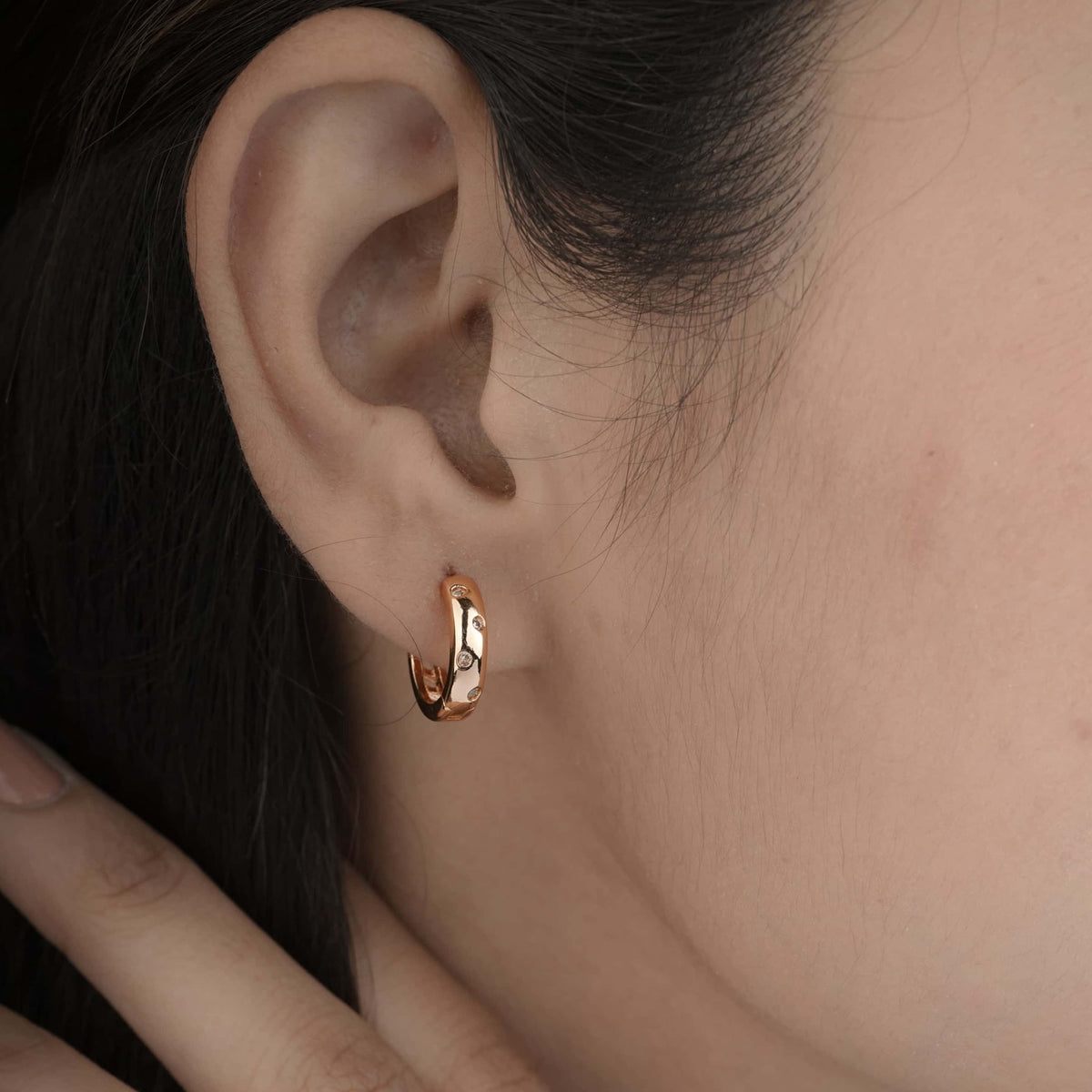 BUY 1 GET 1 FREE -American Diamond Rose Gold Plated Fancy Bali Earrings - BALI - Belleza Jewels