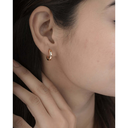 Buy 1 Get 1 Free -American Diamond Rose Gold Plated Fancy Bali Earrings - BALI - Belleza Jewels