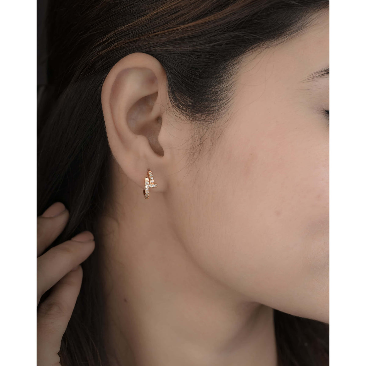 BUY 1 GET 1 FREE -American Diamond High Rose Gold Fancy Bali Earring - BALI - Belleza Jewels