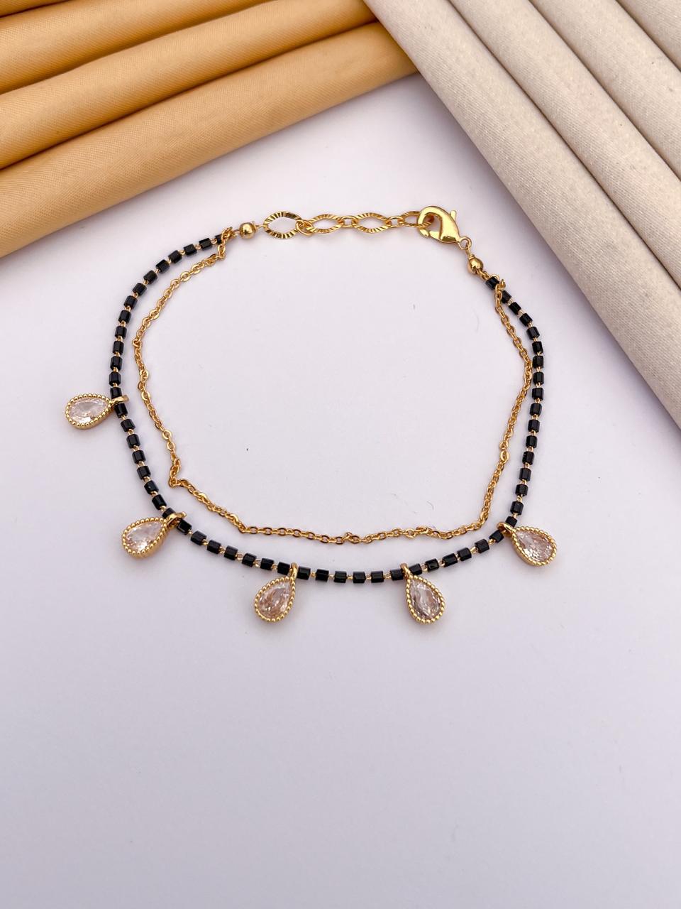 Pear Drop Crystal Mangalsutra Bracelet