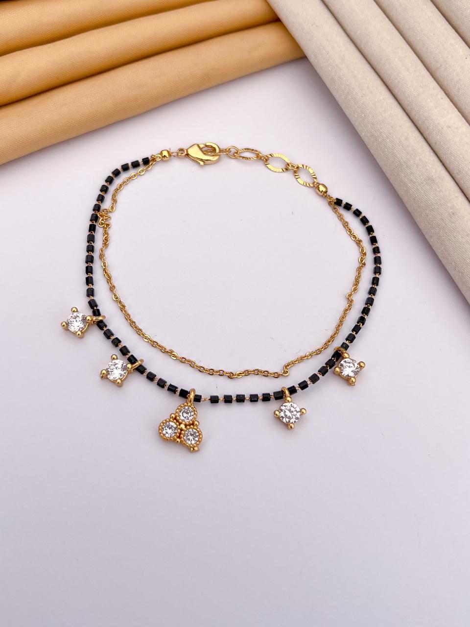 Sparkling Crystal Charm Mangalsutra Bracelet