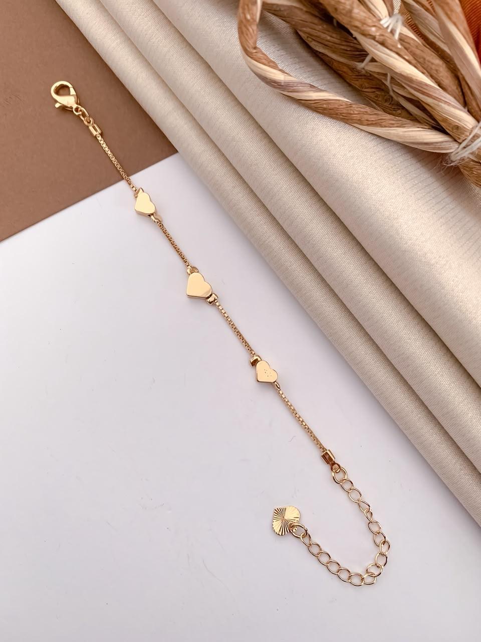 Golden Triple Heart Bracelet