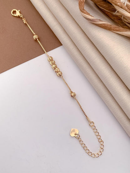Delicate Gold-Tone Cluster Bead Bracelet