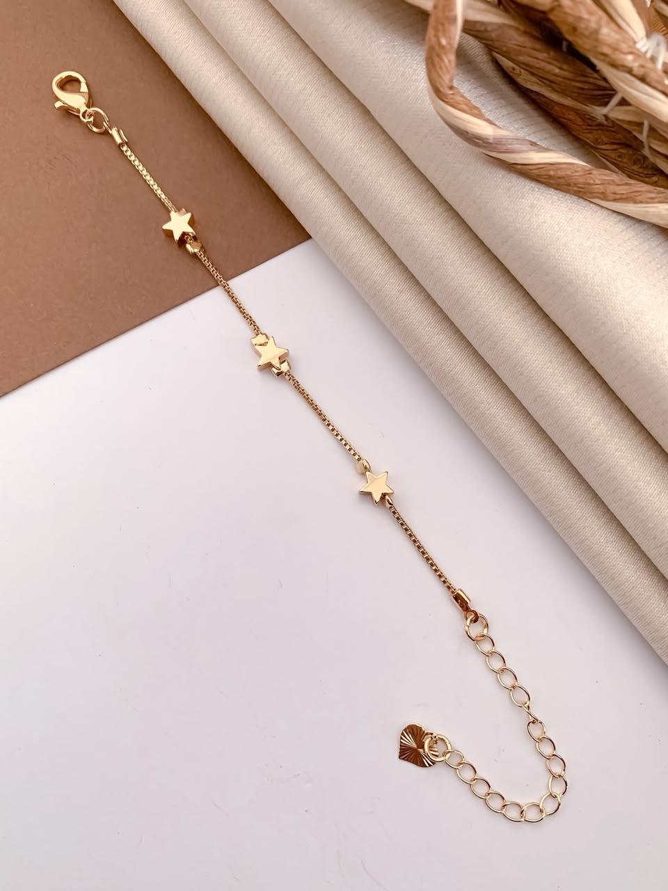 Golden Star Charm Chain Bracelet
