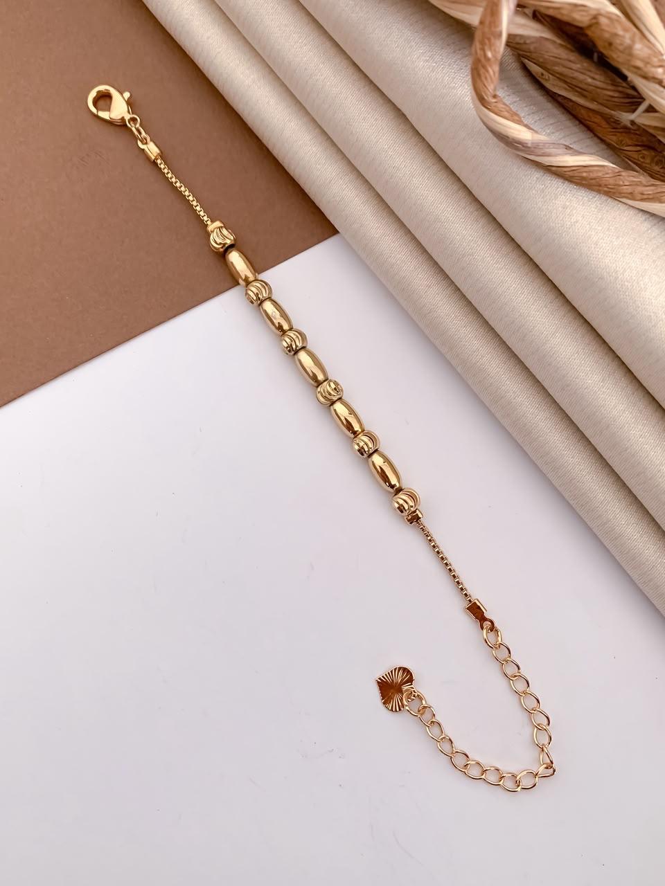 Classic Oval Bead Gold-Tone Bracelet