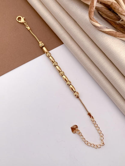Classic Oval Bead Gold-Tone Bracelet