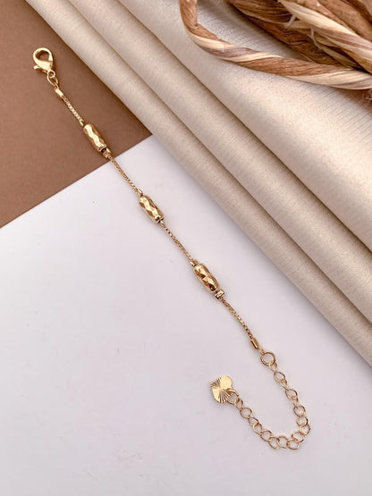 Golden Faceted Bead Chain Bracelet