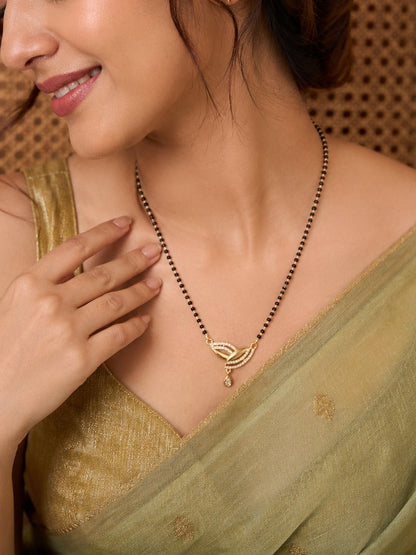 Buy 1 Get 1 Free - Elegant Dual Leaf Drop Mangalsutra
