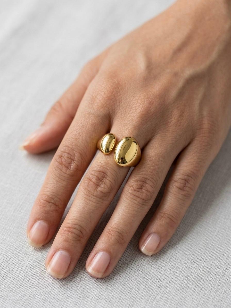 Minimalist Gold Open Adjustable Statement Ring