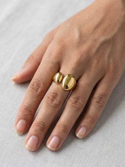 Minimalist Gold Open Adjustable Statement Ring