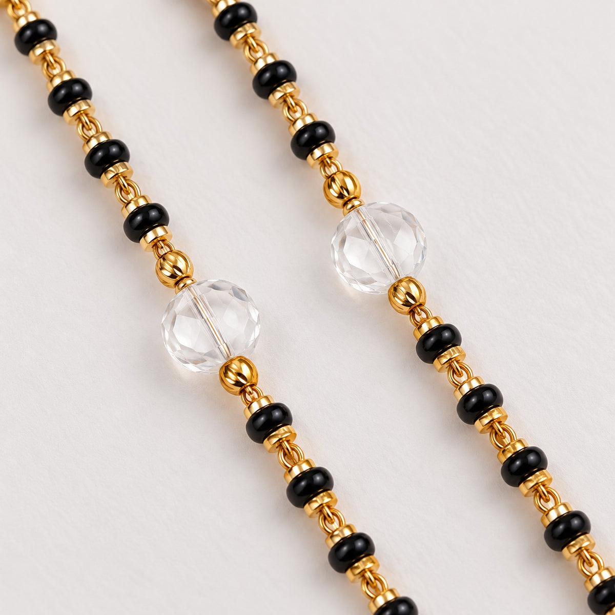 Fancy Bacu with Gold Tone Black Beads Najariya Bracelet