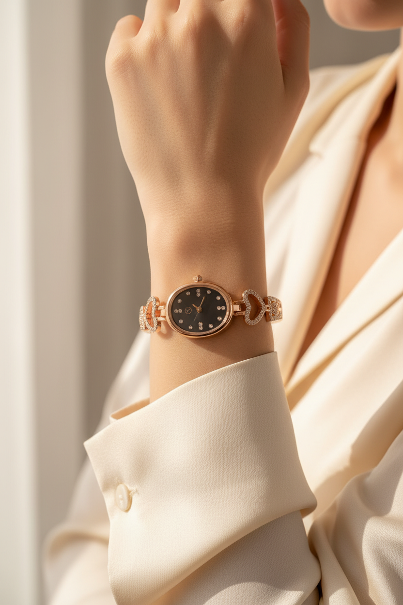 Black Dial – Wrist Model Silk Blouse