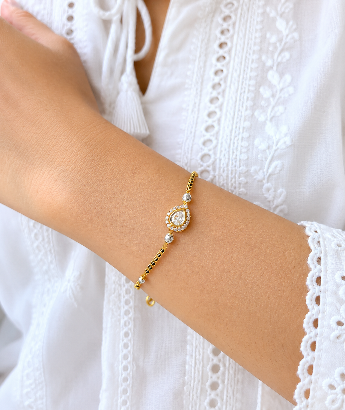 Royal Teardrop Mangalsutra Bracelet
