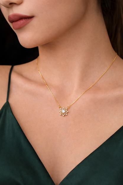 Floral Star AD Pendant Necklace