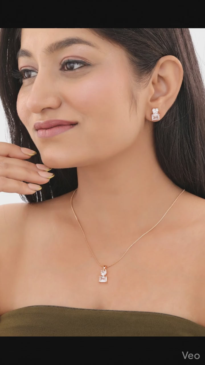 Geometric CZ Pendant Necklace
