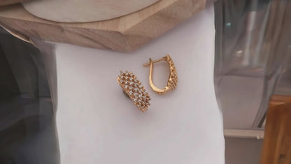 Buy 1 Get 1 Free - Cluster Glow Earrings – American Diamond Gold-Plated Hoops