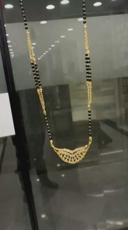 Crystal Leaf Minimal Mangalsutra
