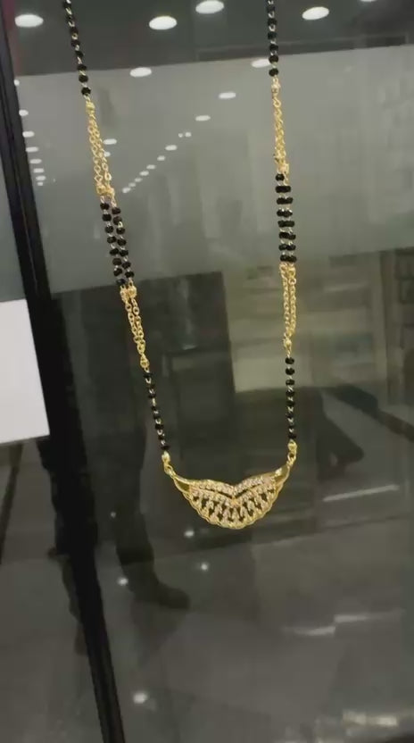 Crystal Leaf Minimal Mangalsutra