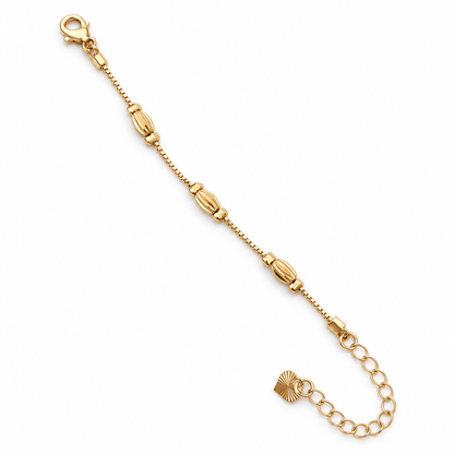 Sculpted oval charm gold-tone bracelet full catalogue view