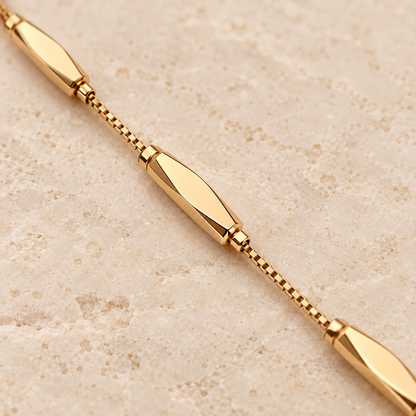 Sleek Bar Accent Gold-Tone Bracelet polished bar detail