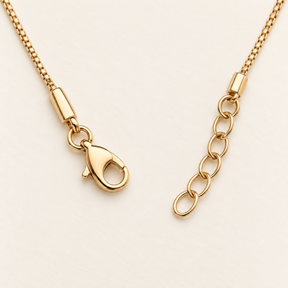 Sleek Bar Accent Gold-Tone Bracelet clasp and extender detail