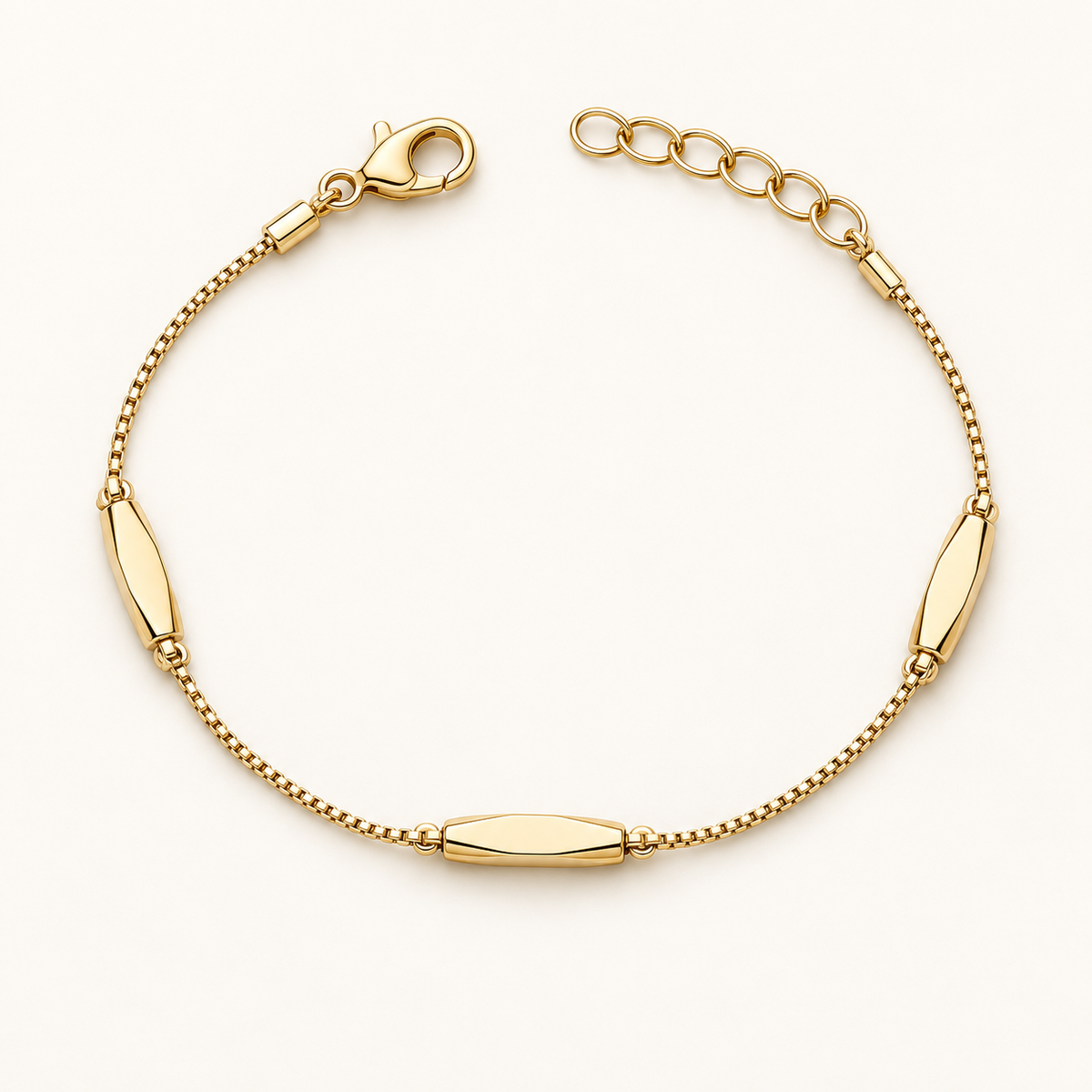 Sleek Bar Accent Gold-Tone Bracelet warm ivory hero view