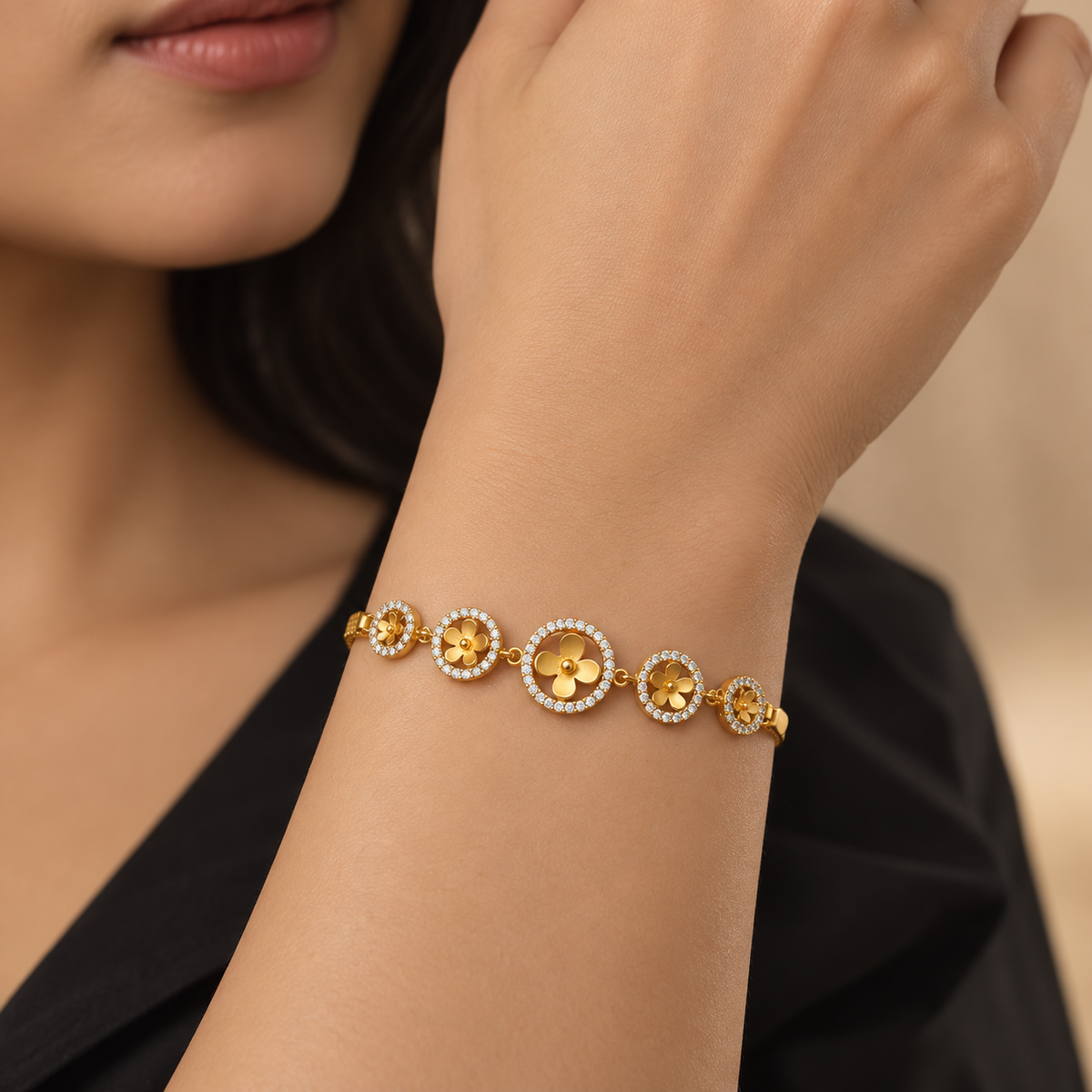 Vrushali Bracelet SKU 3236 close on-wrist view