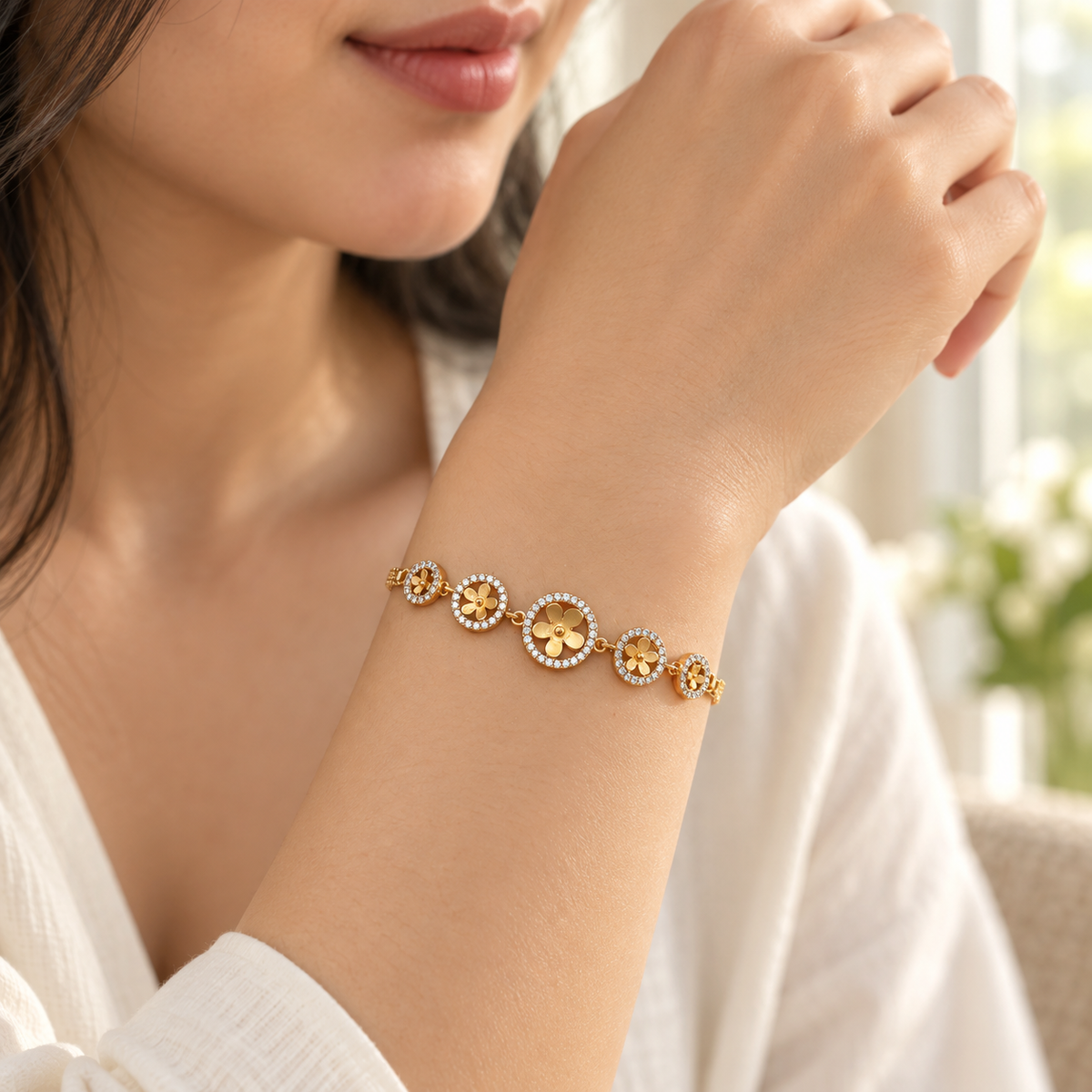 Vrushali Bracelet SKU 3236 daytime model view