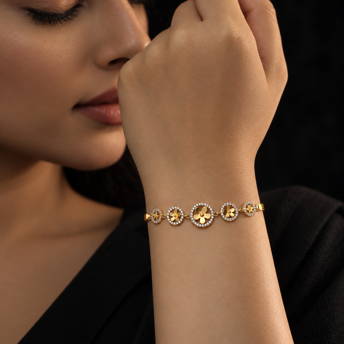 Vrushali Bracelet SKU 3236 evening model view
