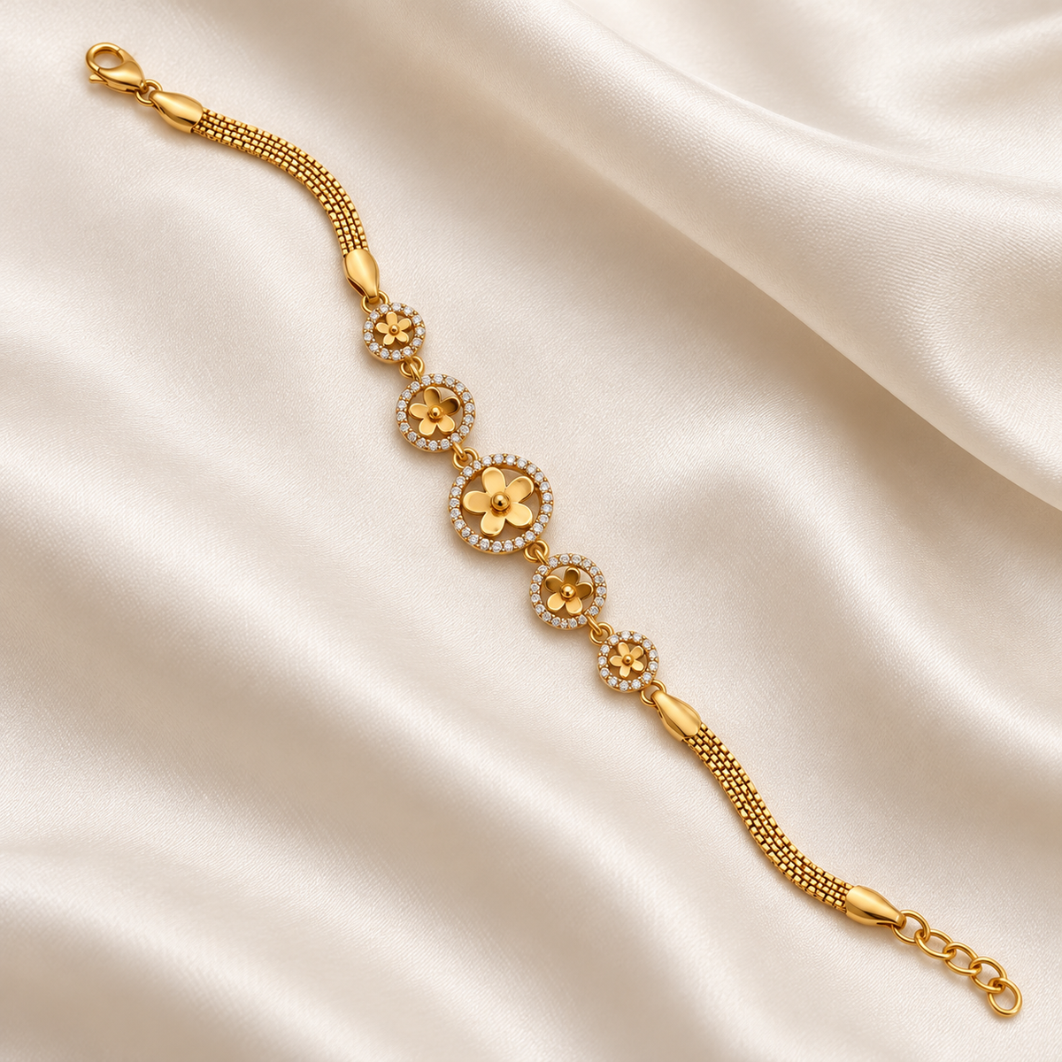 Vrushali Bracelet SKU 3236 on ivory silk